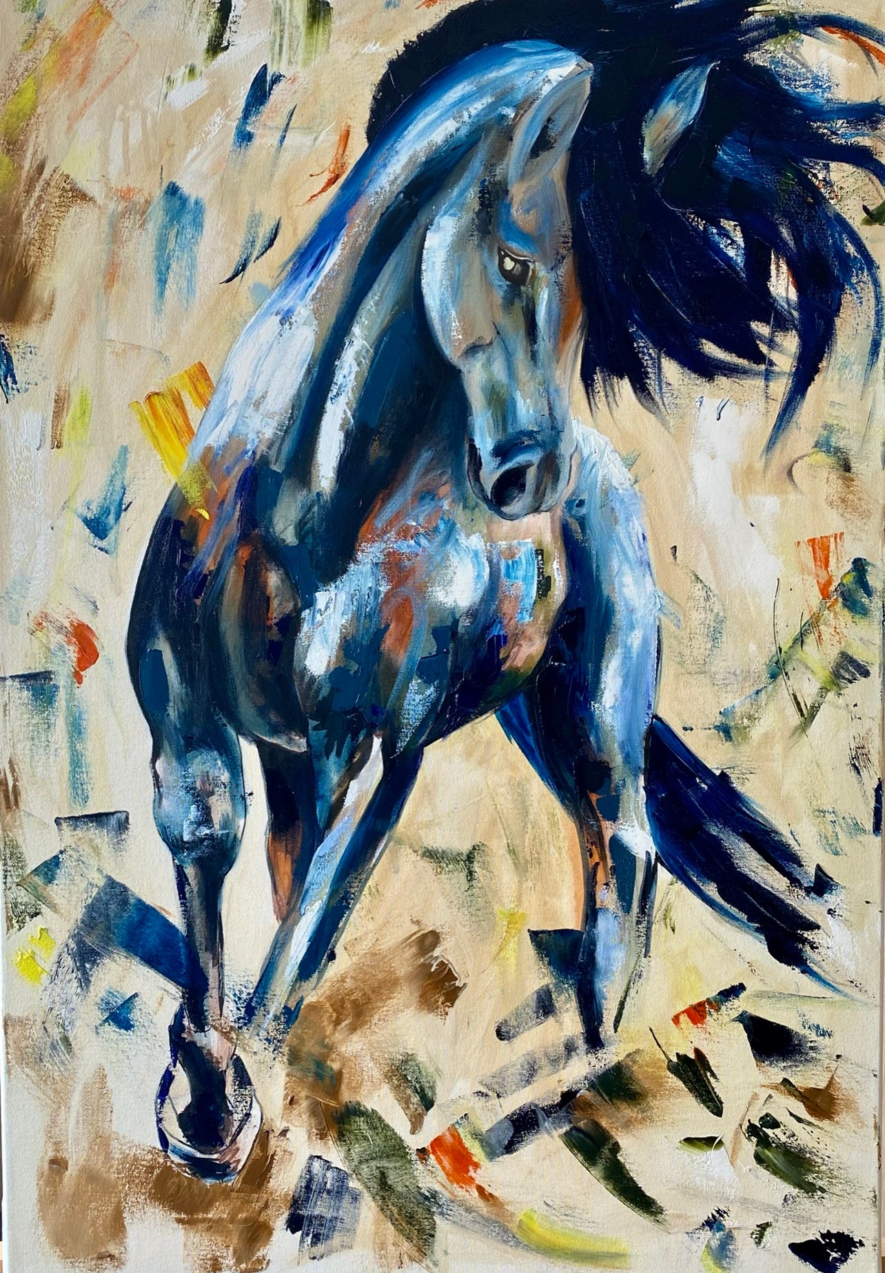 Caballo azul