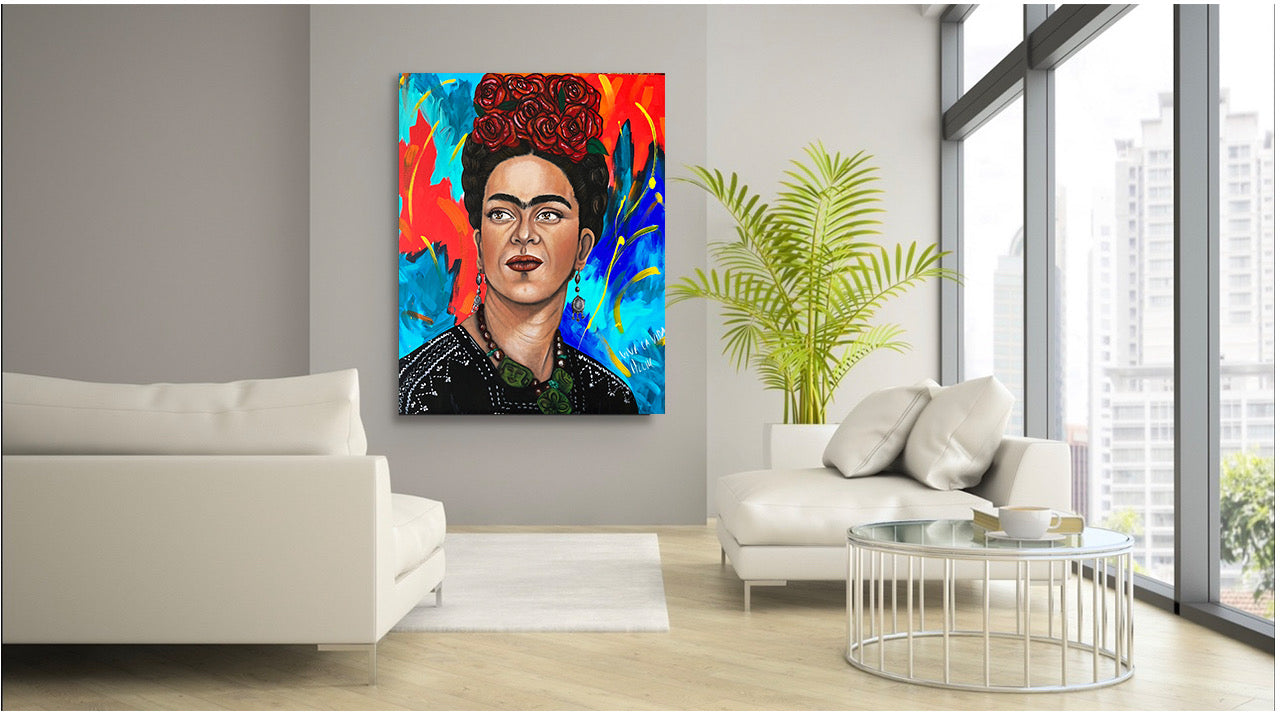 Pintura retrato Frida Kahlo